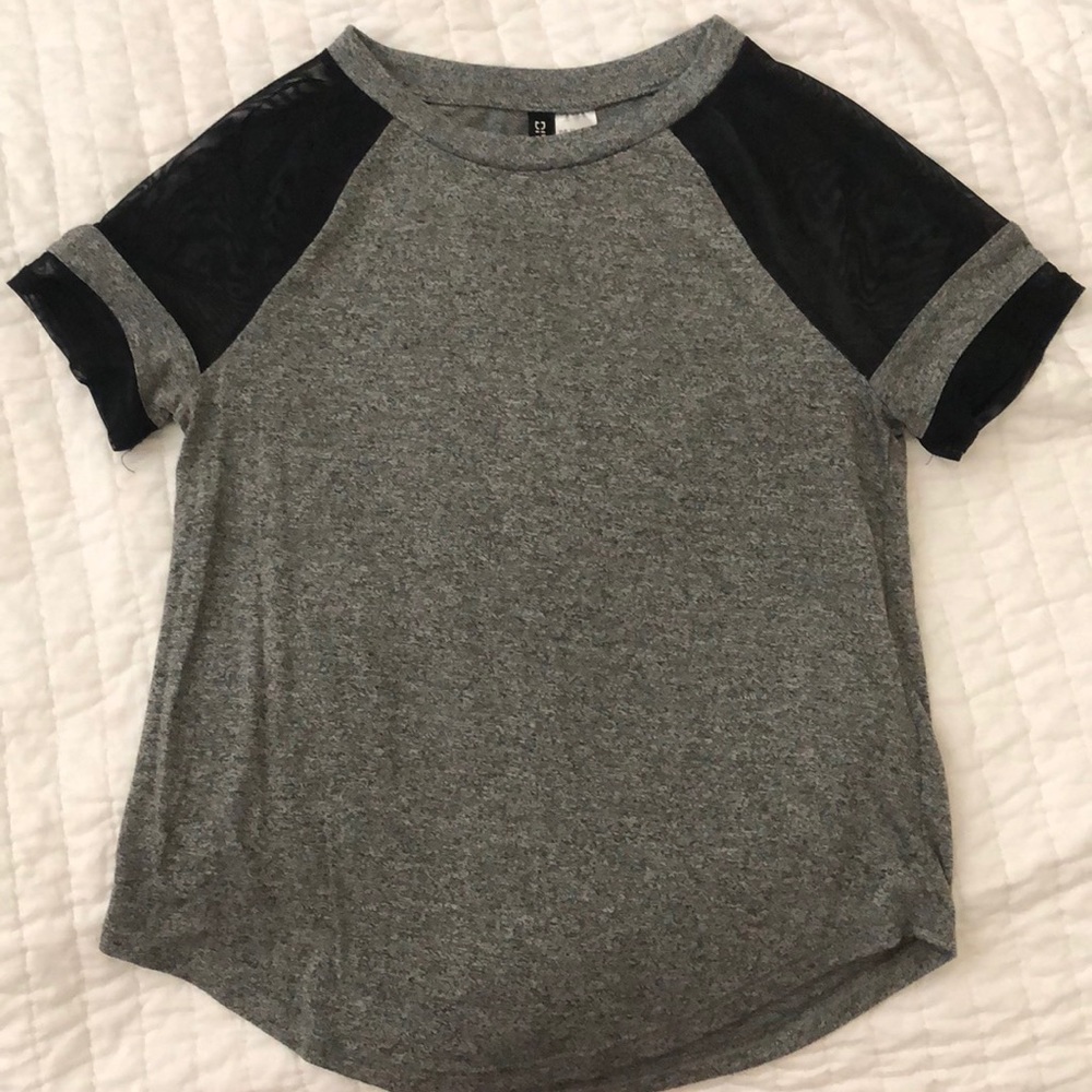 Divided t shirt with mesh sleeves!